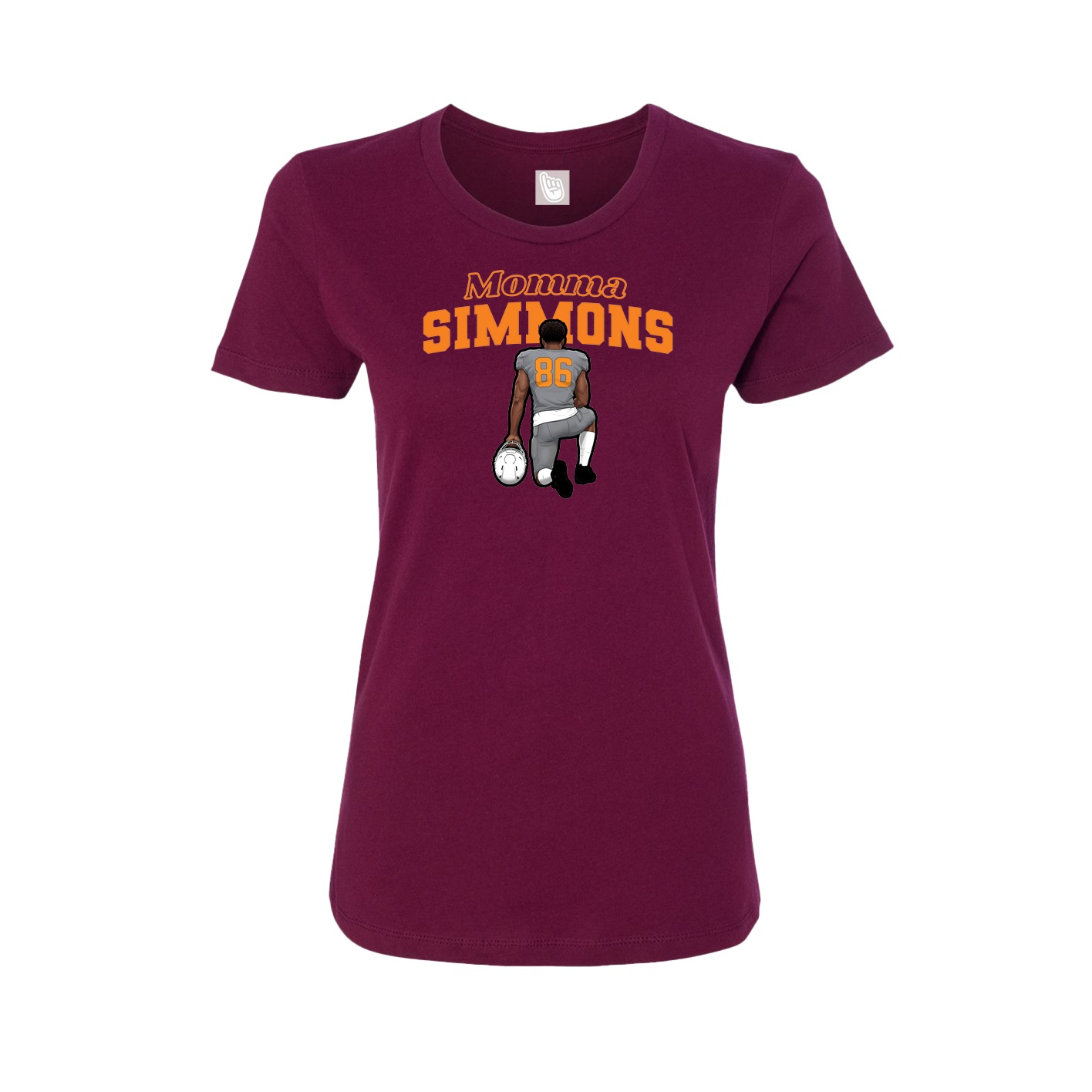 Womens Tee — Mothers Day Block in Maroon