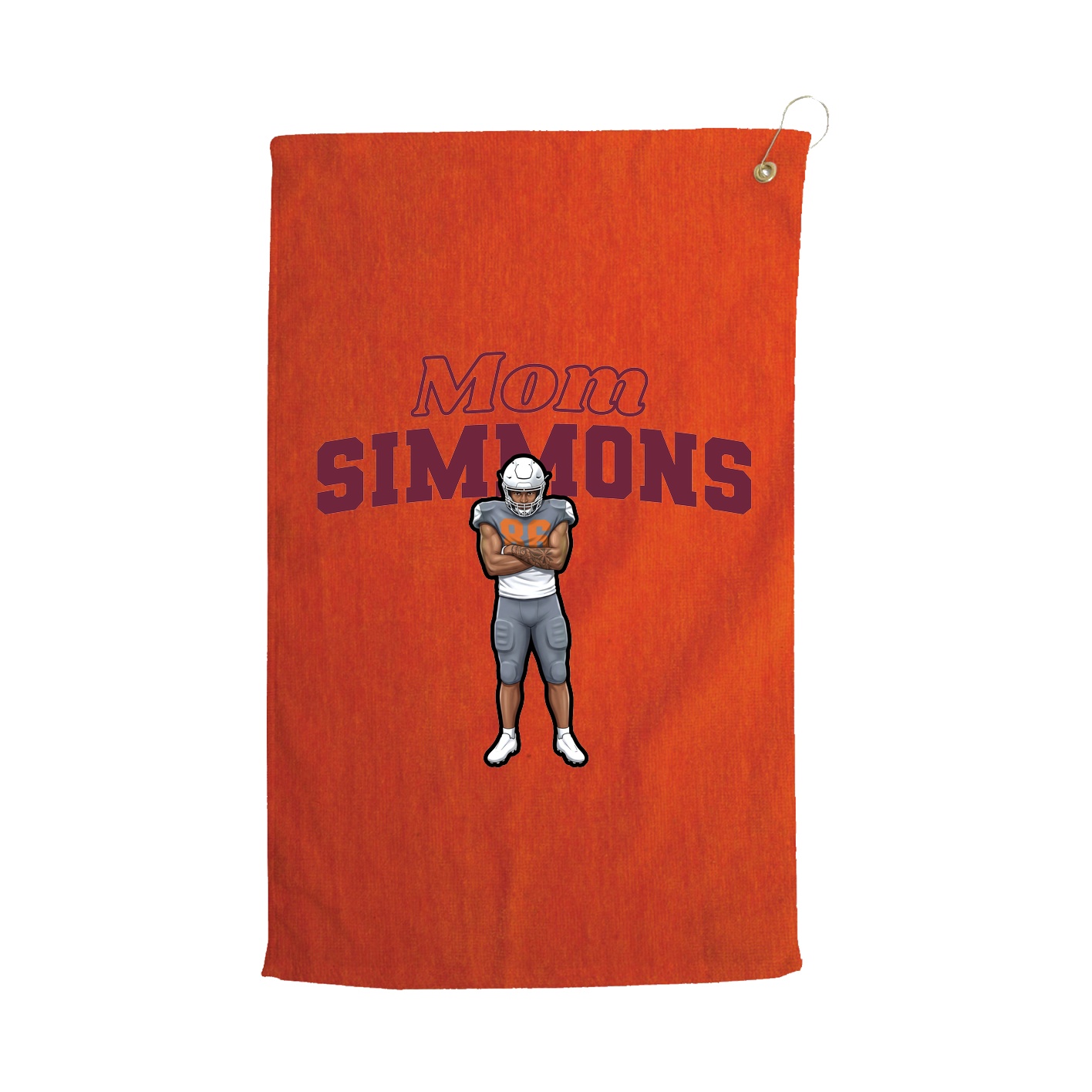 Golf Towel — Mothers Day Block in Orange