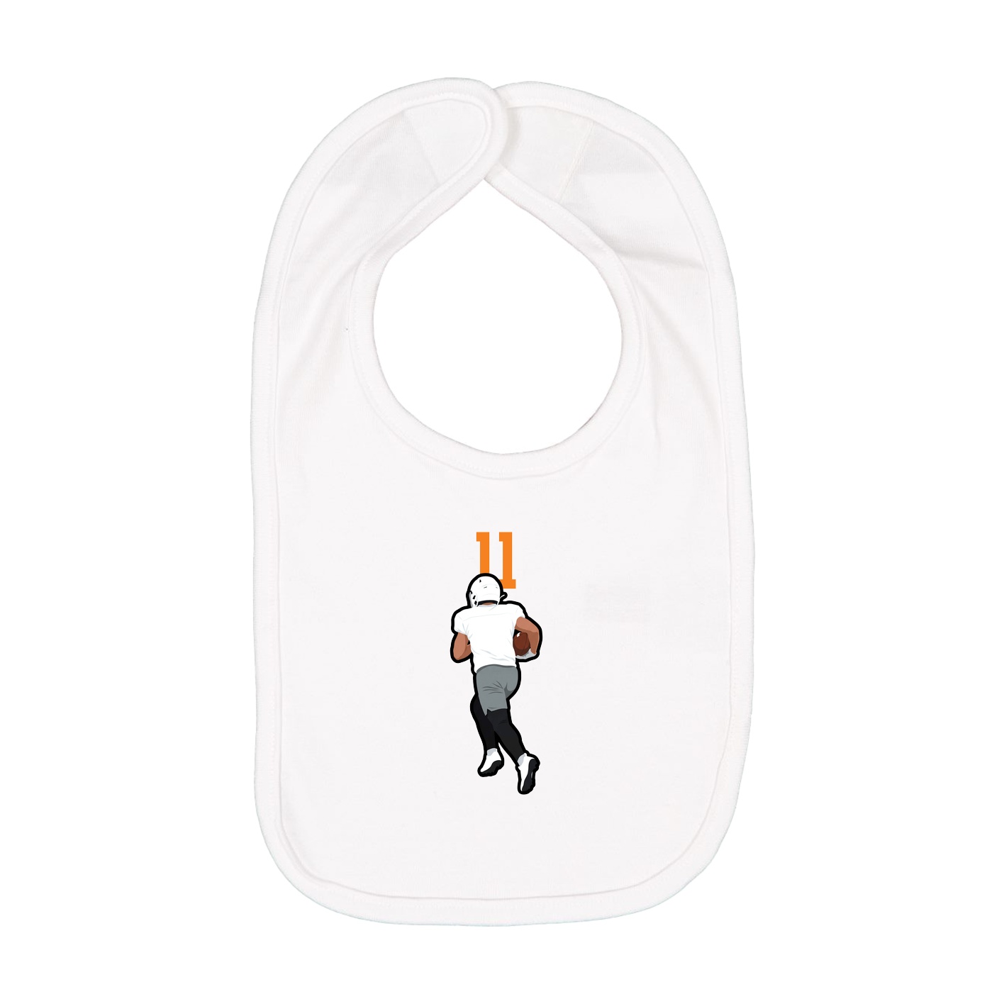 Infant Bib — Number Top in White