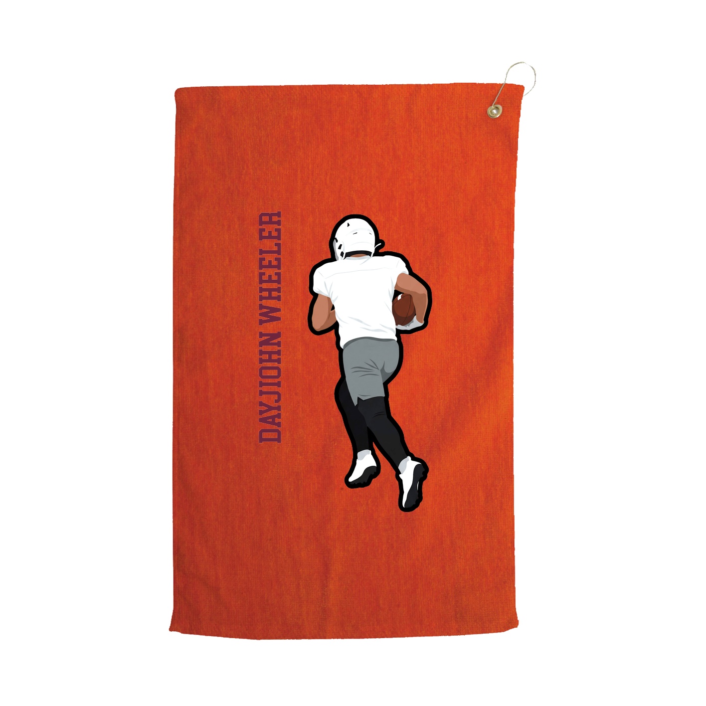 Golf Towel — Name Vertical in Orange