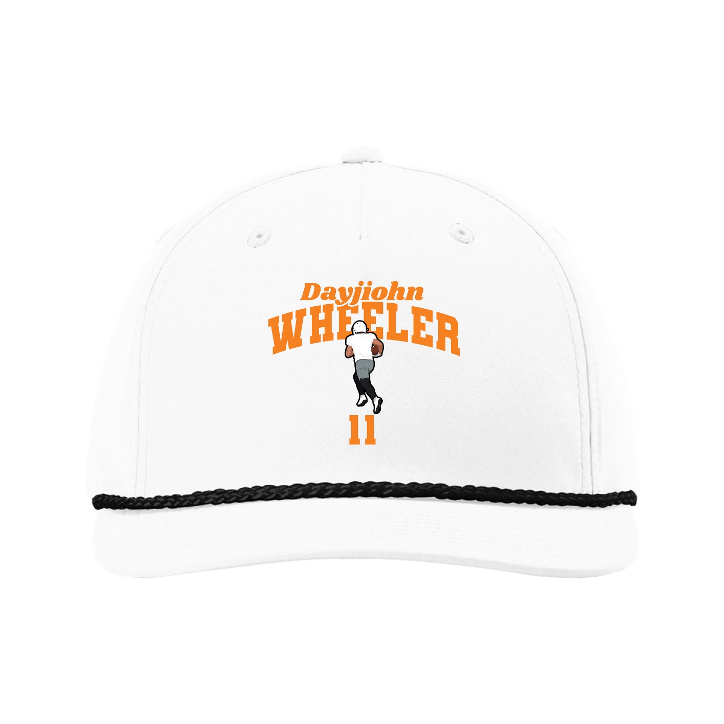 Five-Panel Classic Rope Cap — Signature Arch in White