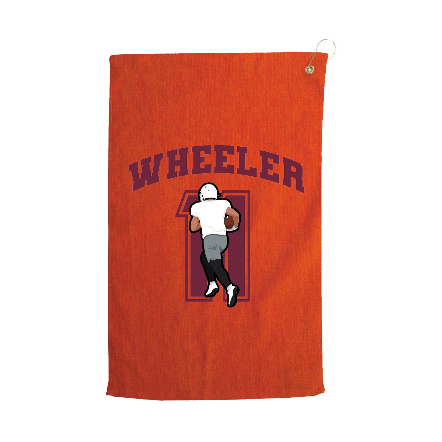 Golf Towel — Number in Orange