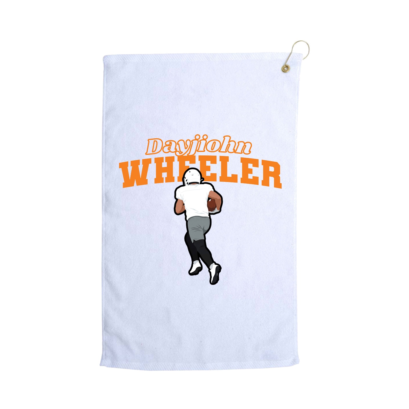 Golf Towel — Name Arch in White