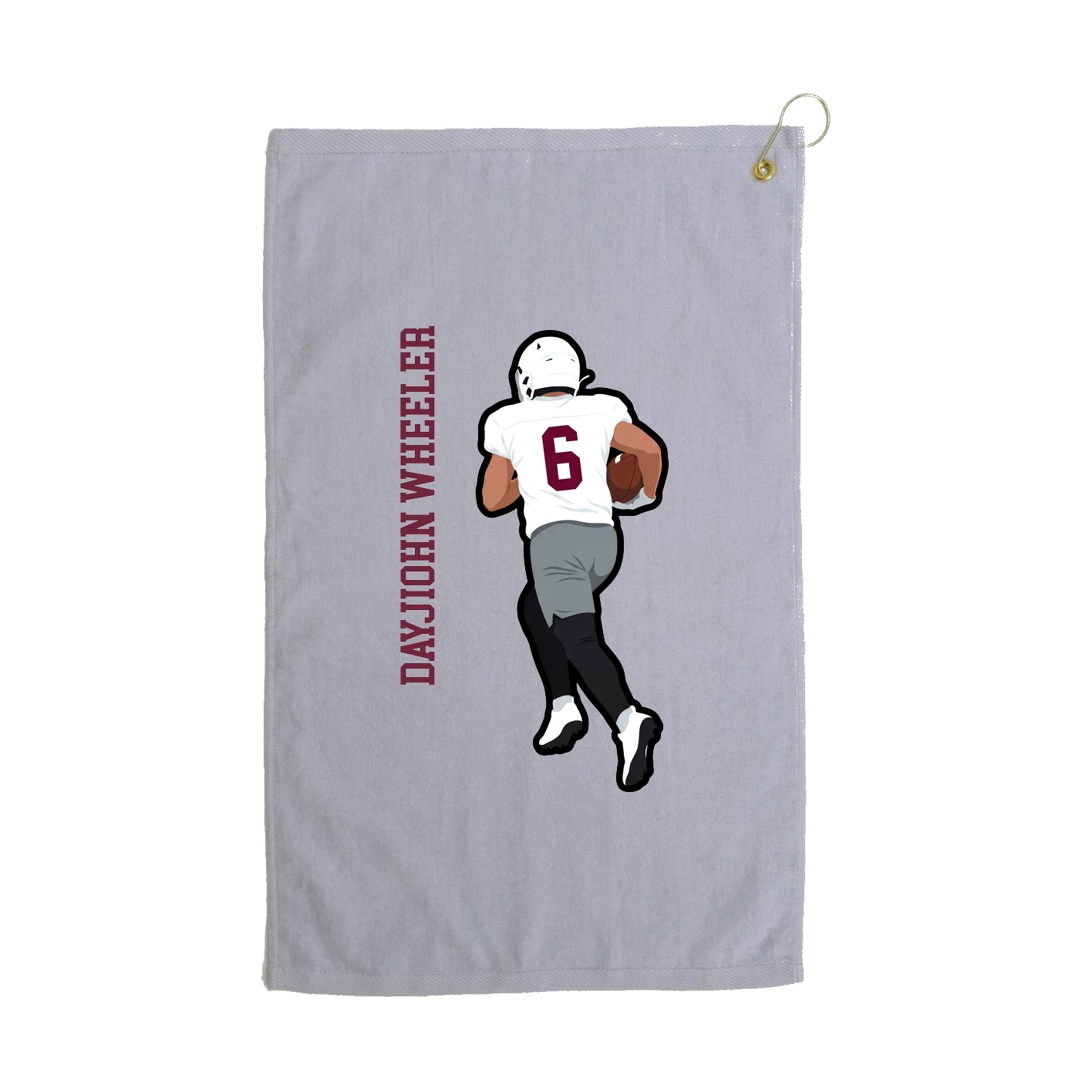 Golf Towel — Name Vertical in Grey