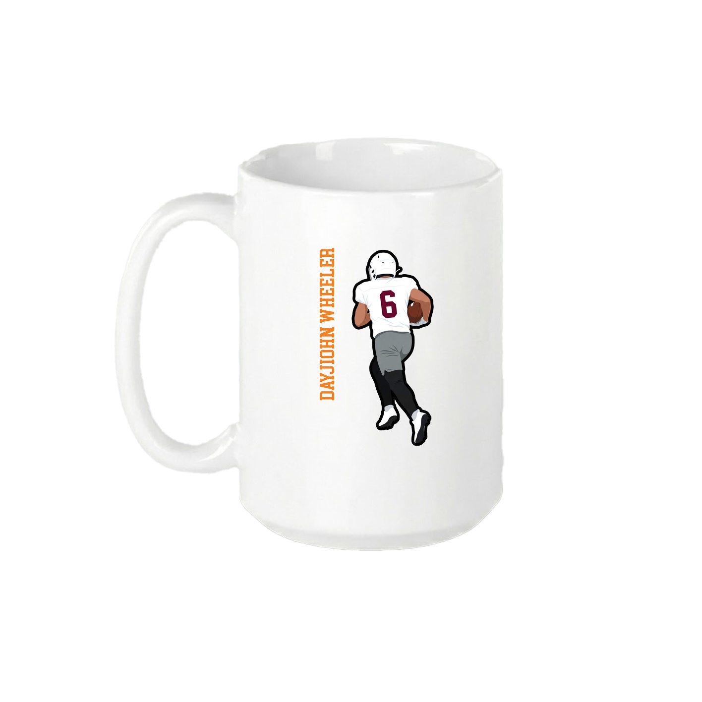 15oz Coffee Mug — Name Vertical in White