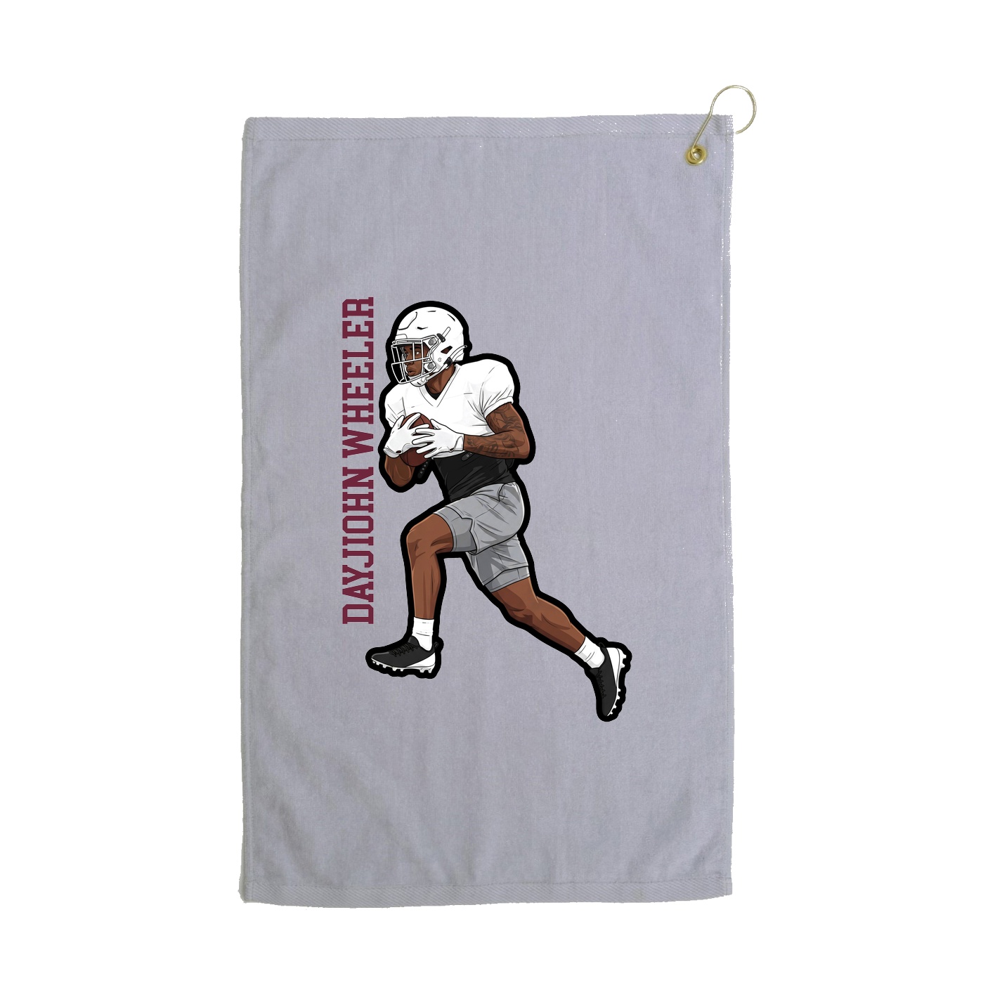 Golf Towel — Name Vertical in Grey