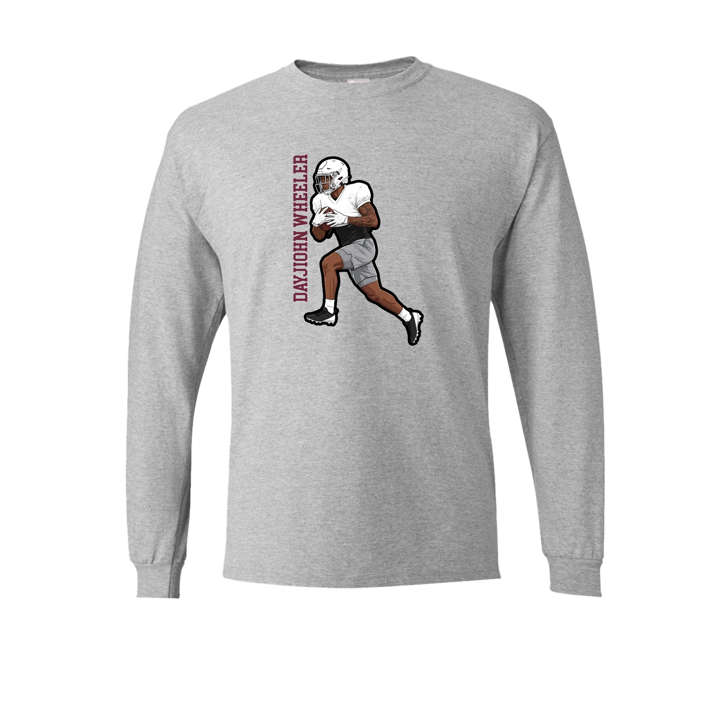 Long Sleeve Tee — Name Vertical in Grey