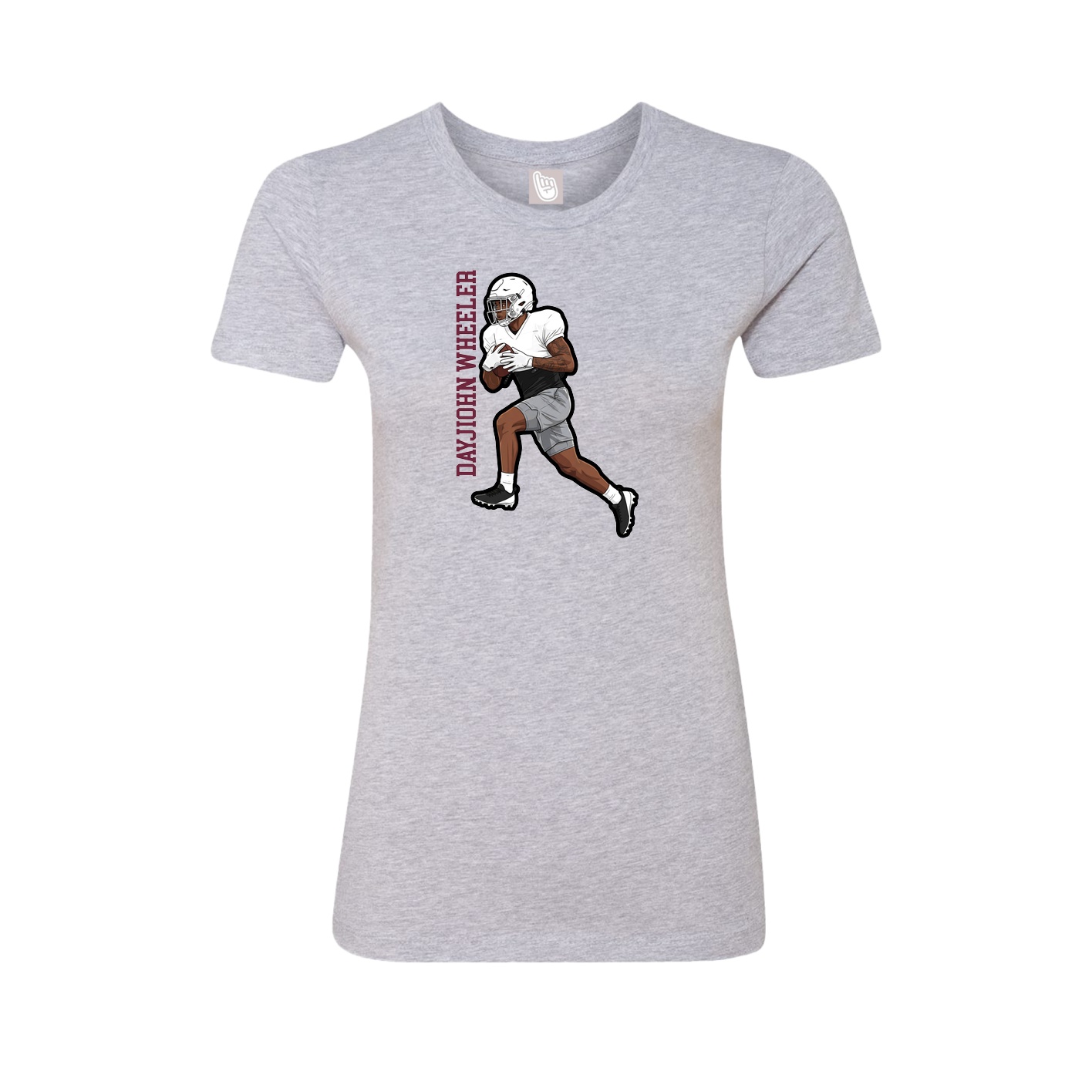 Womens Tee — Name Vertical in Grey