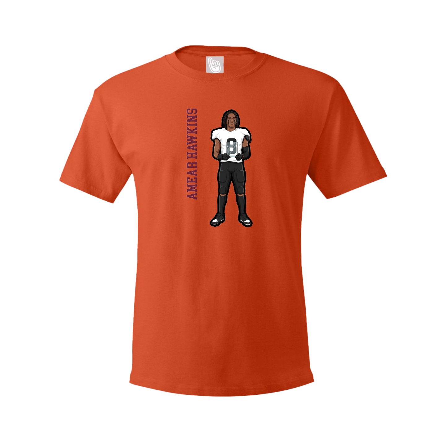 Youth Tee — Name Vertical in Orange