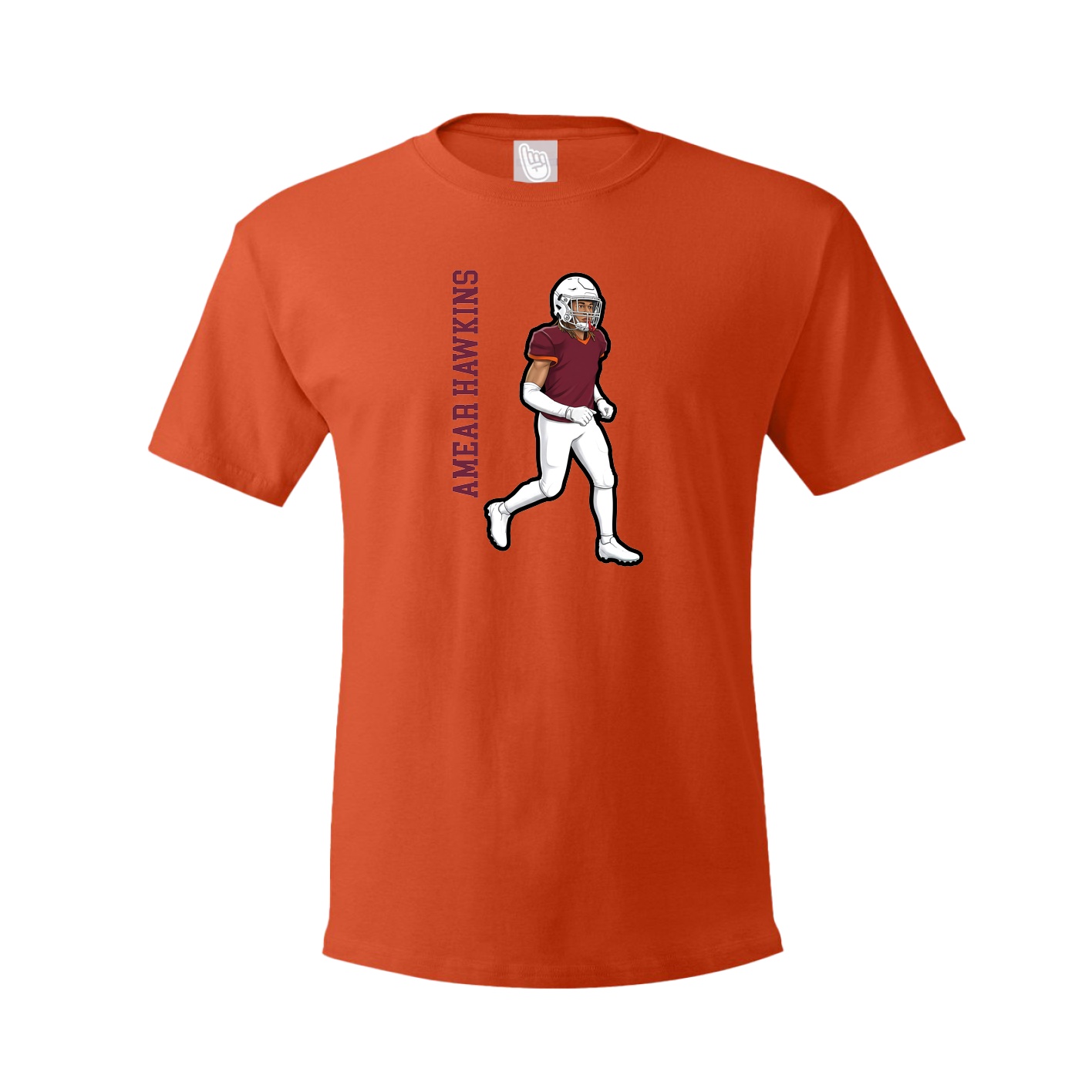 Youth Tee — Name Vertical in Orange