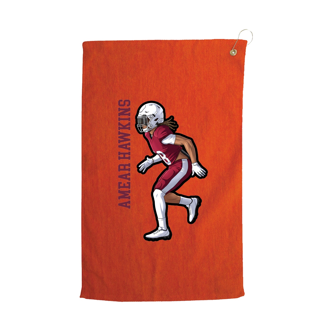 Golf Towel — Name Vertical in Orange