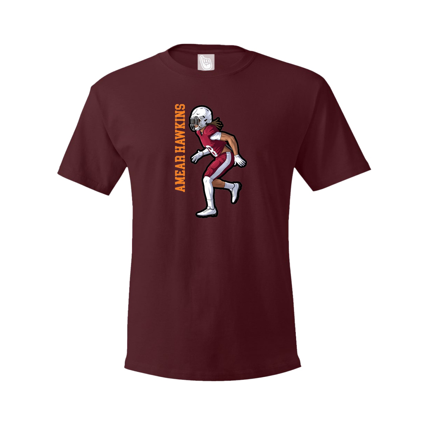 Youth Tee — Name Vertical in Maroon