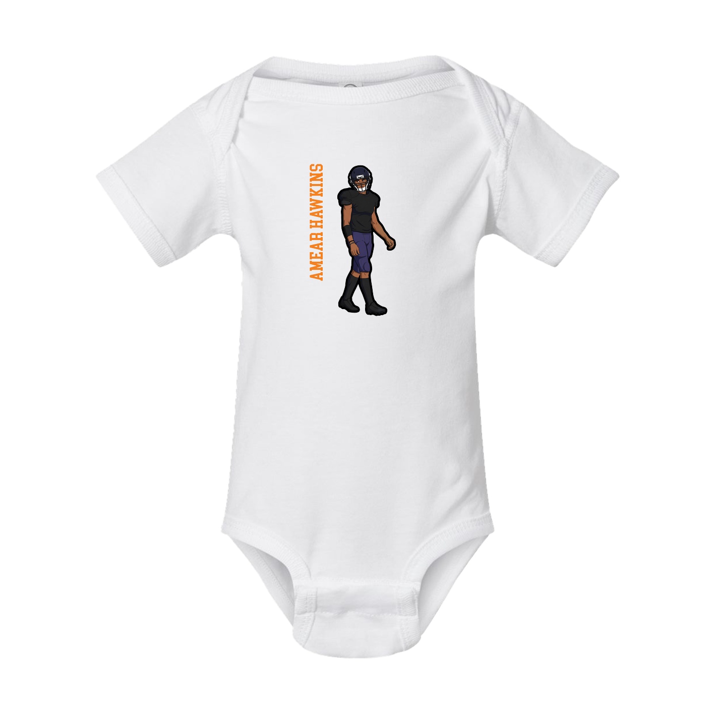 Baby Onesie — Name Vertical in White
