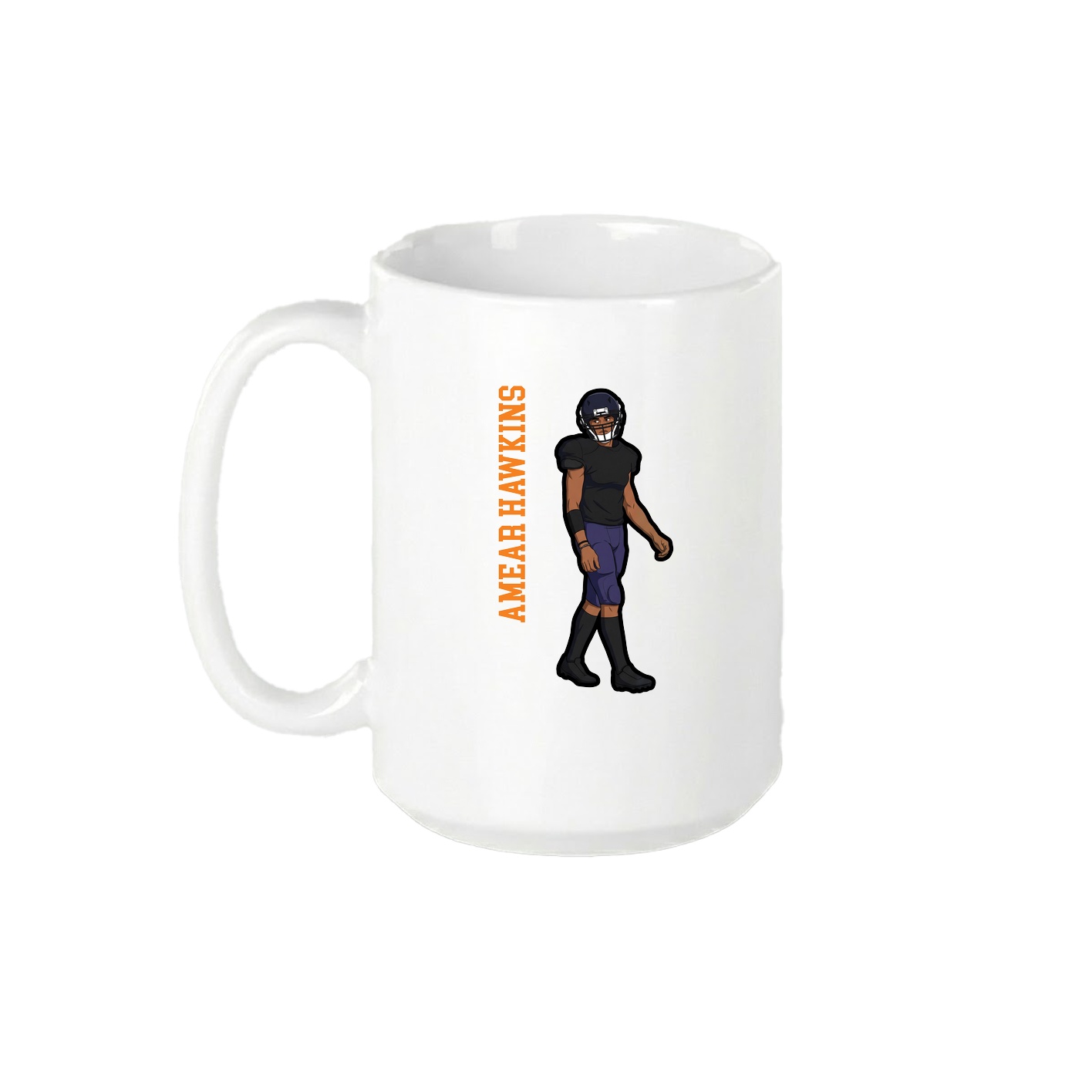 15oz Coffee Mug — Name Vertical in White