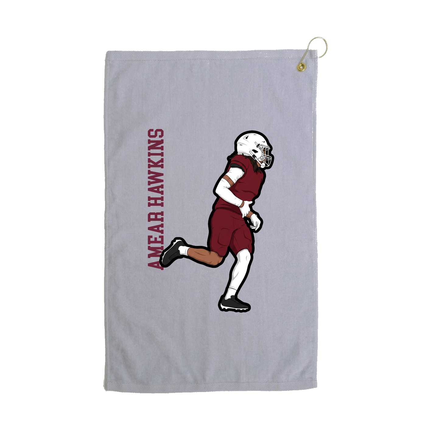 Golf Towel — Name Vertical in Grey