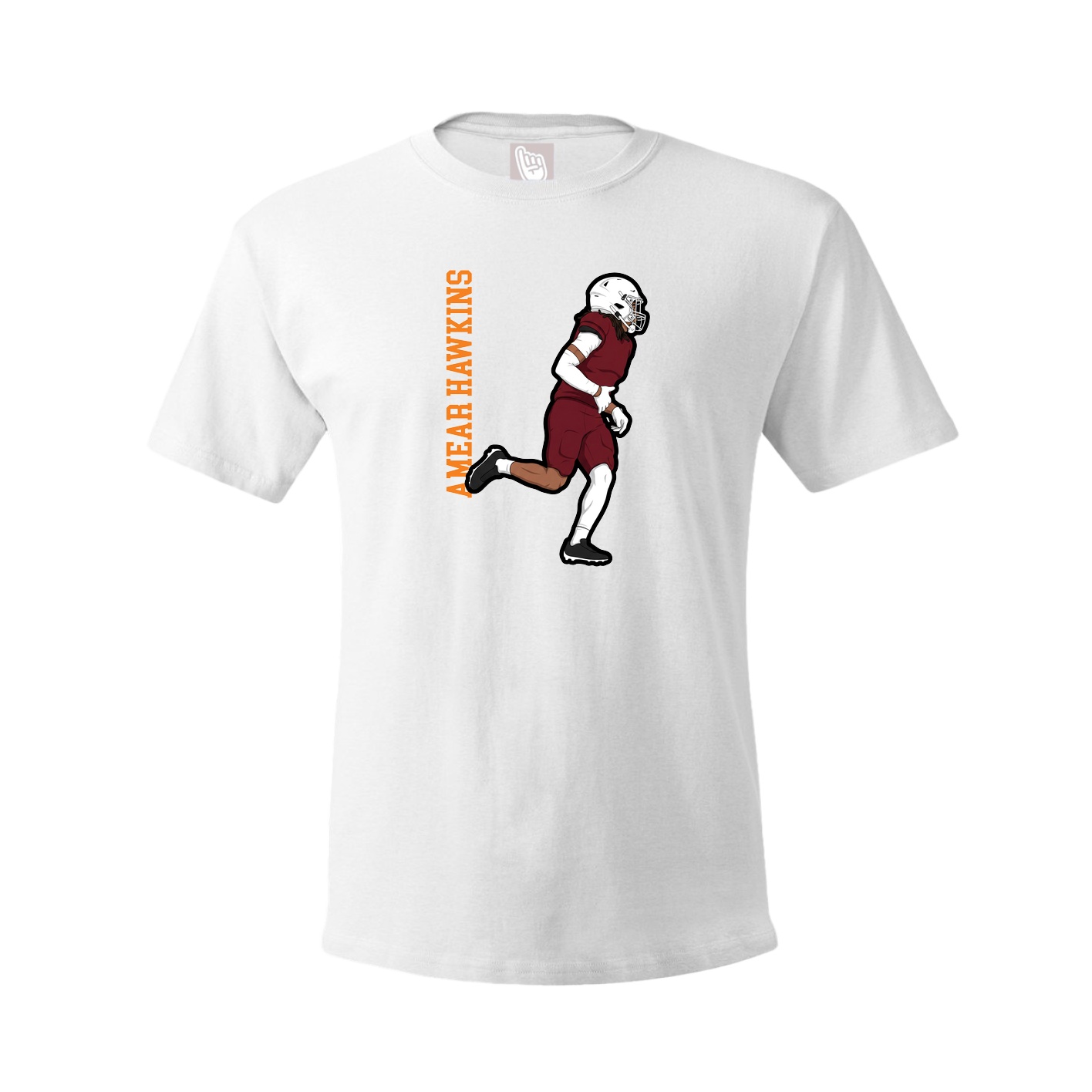 Tee — Name Vertical in White