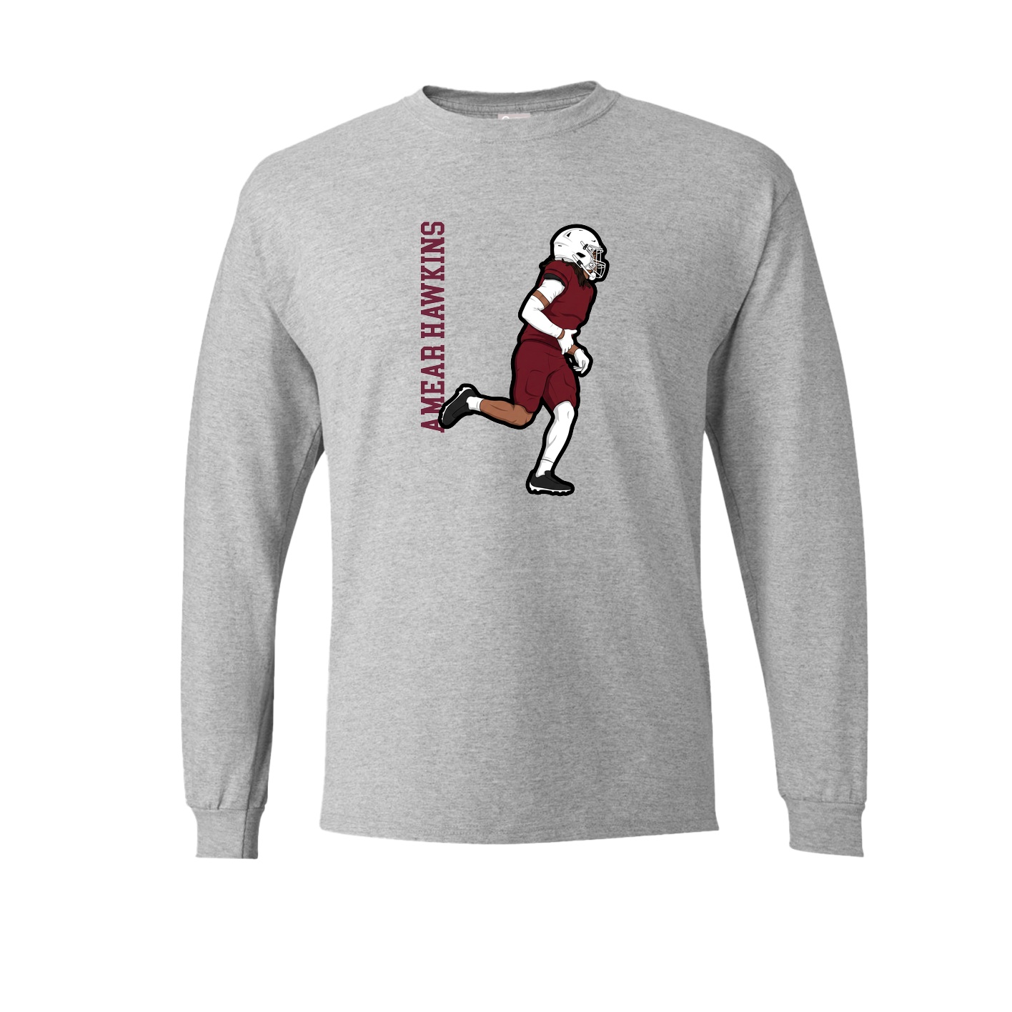 Long Sleeve Tee — Name Vertical in Grey