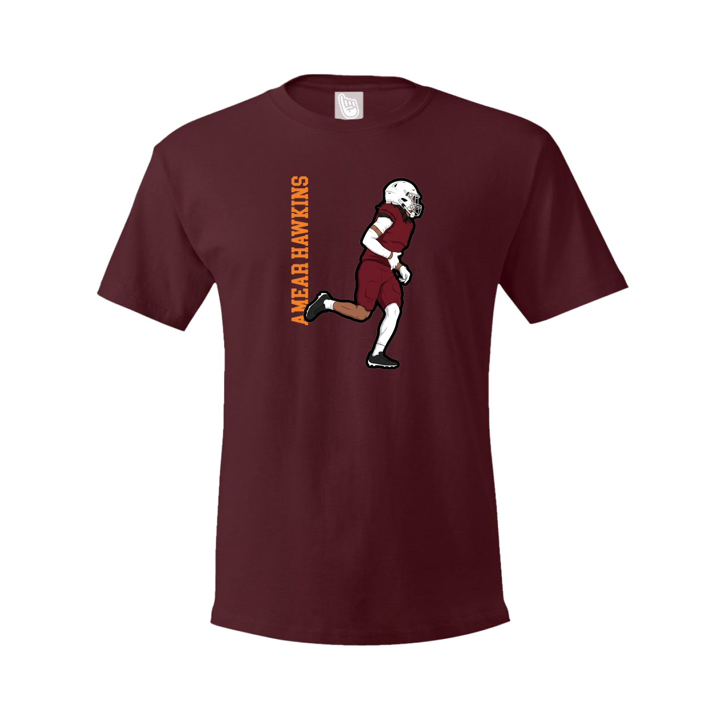 Youth Tee — Name Vertical in Maroon