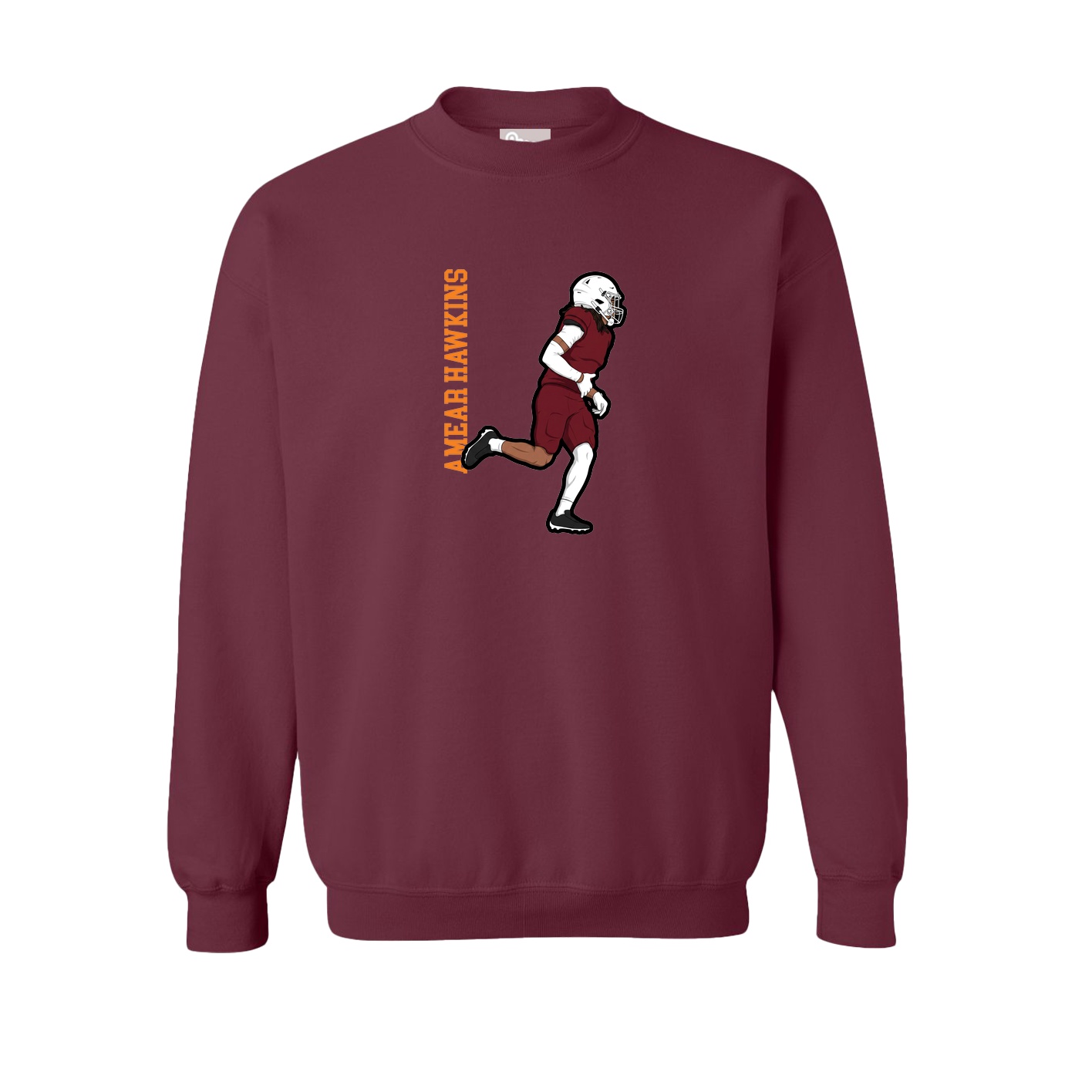 Fleece Crew — Name Vertical in Maroon