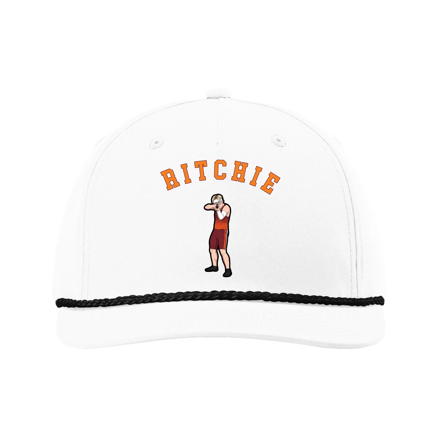 Five-Panel Classic Rope Cap — Shirsey Arch in White