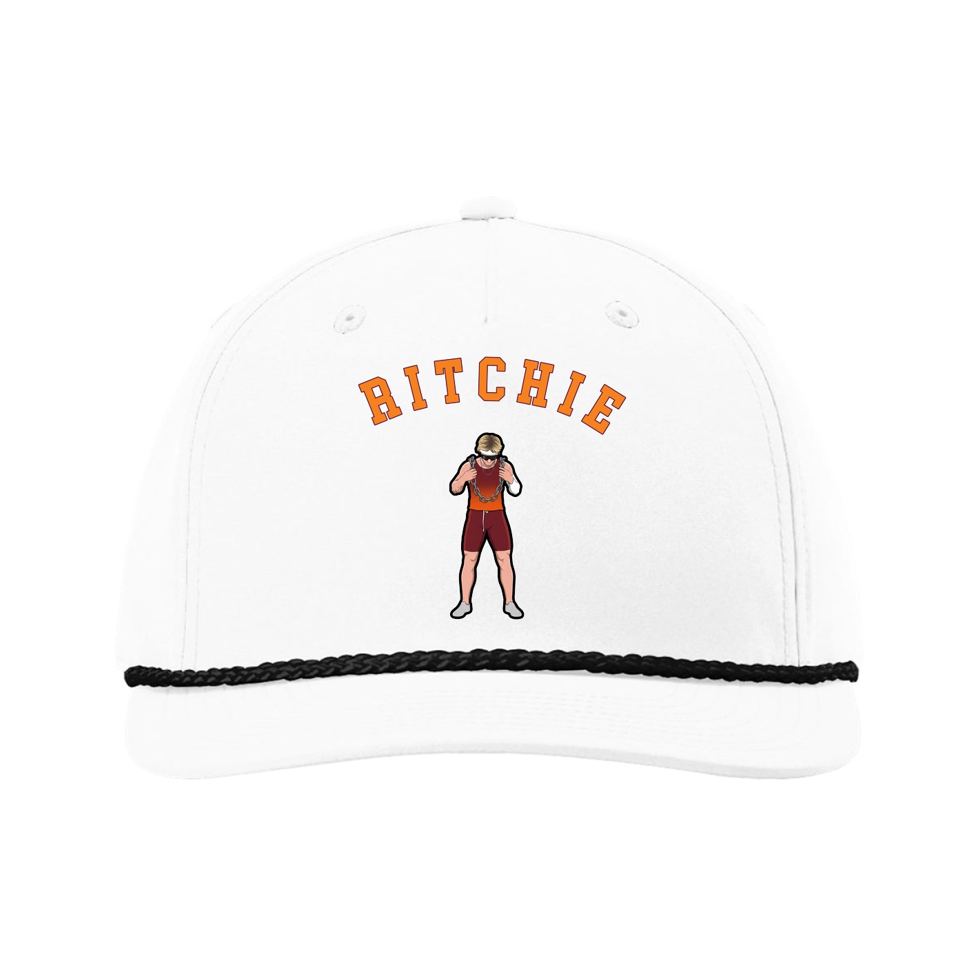 Five-Panel Classic Rope Cap — Shirsey Arch in White