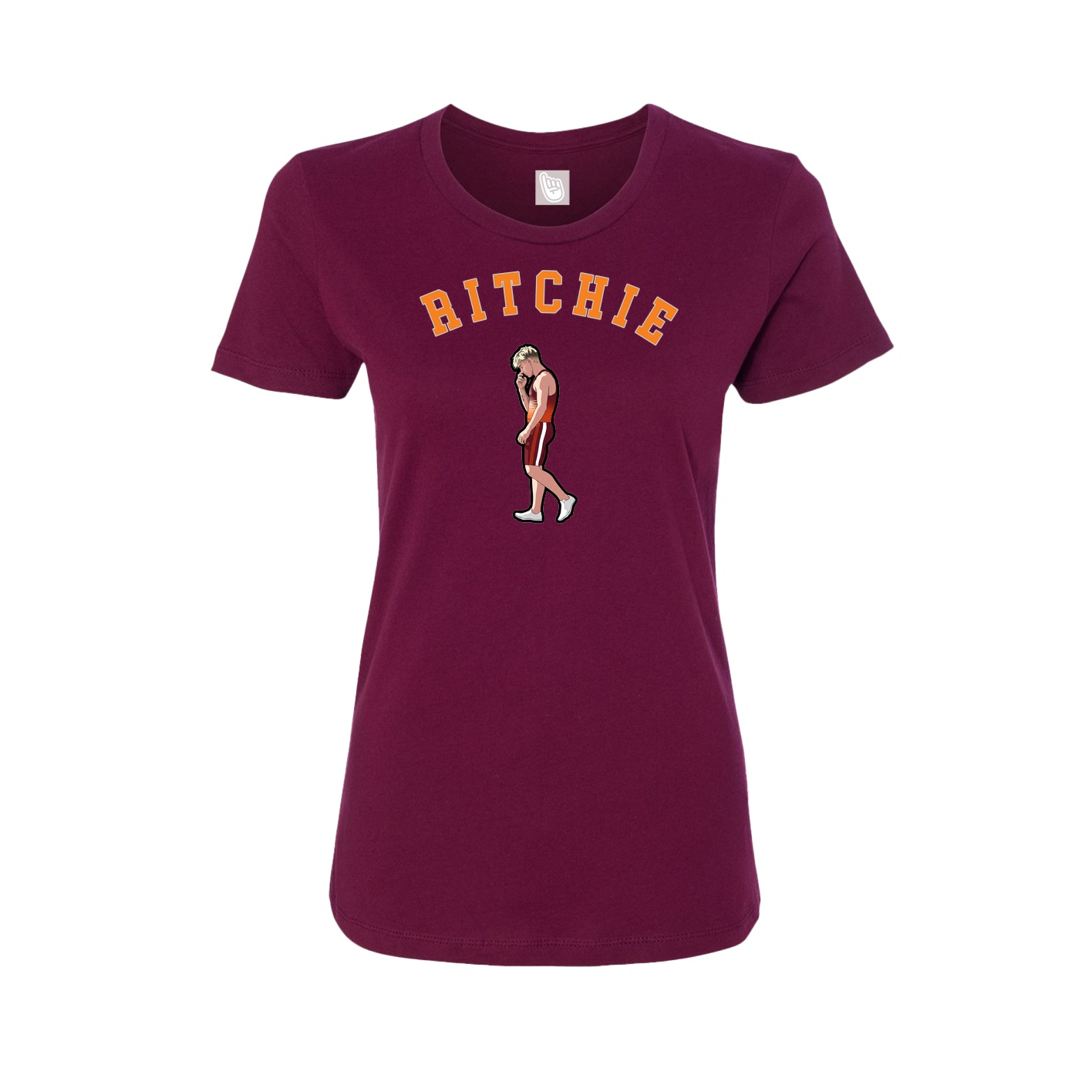 Fitted Women's Tee — Shirsey Arch in Maroon