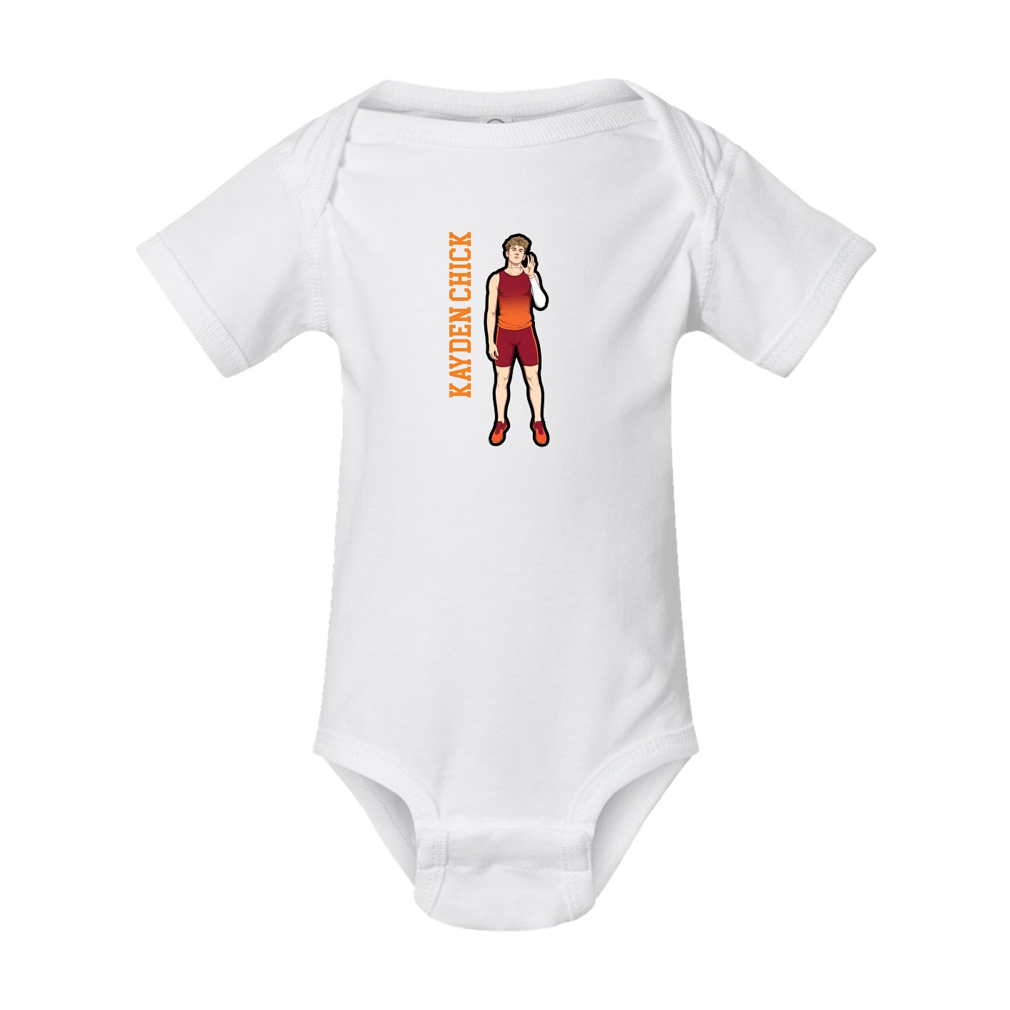 Baby Onesie — Name Vertical in White