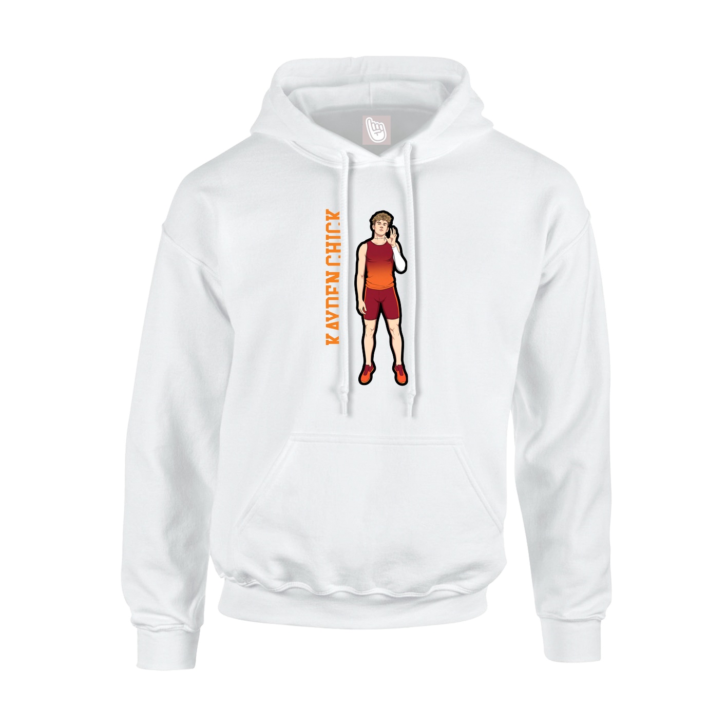 Youth Hoodie — Name Vertical in White