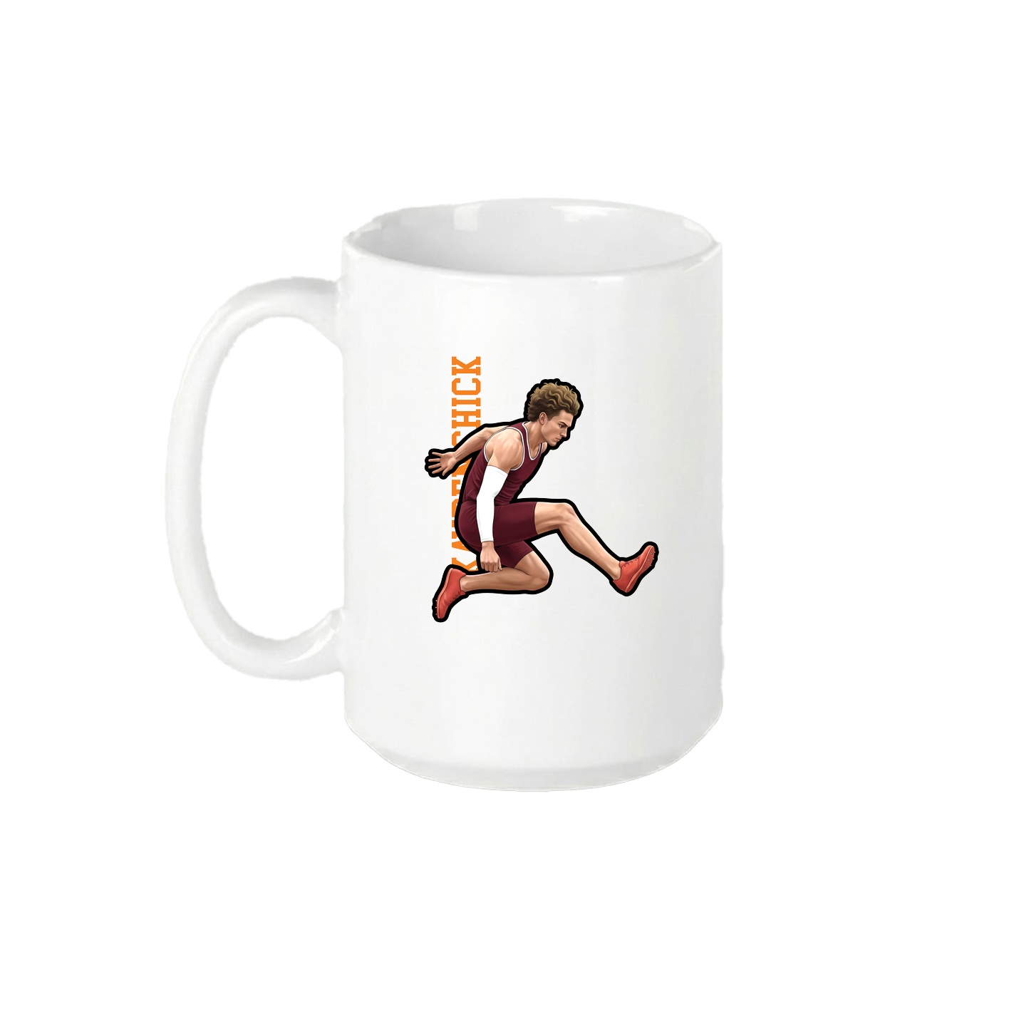 15oz Coffee Mug — Name Vertical in White