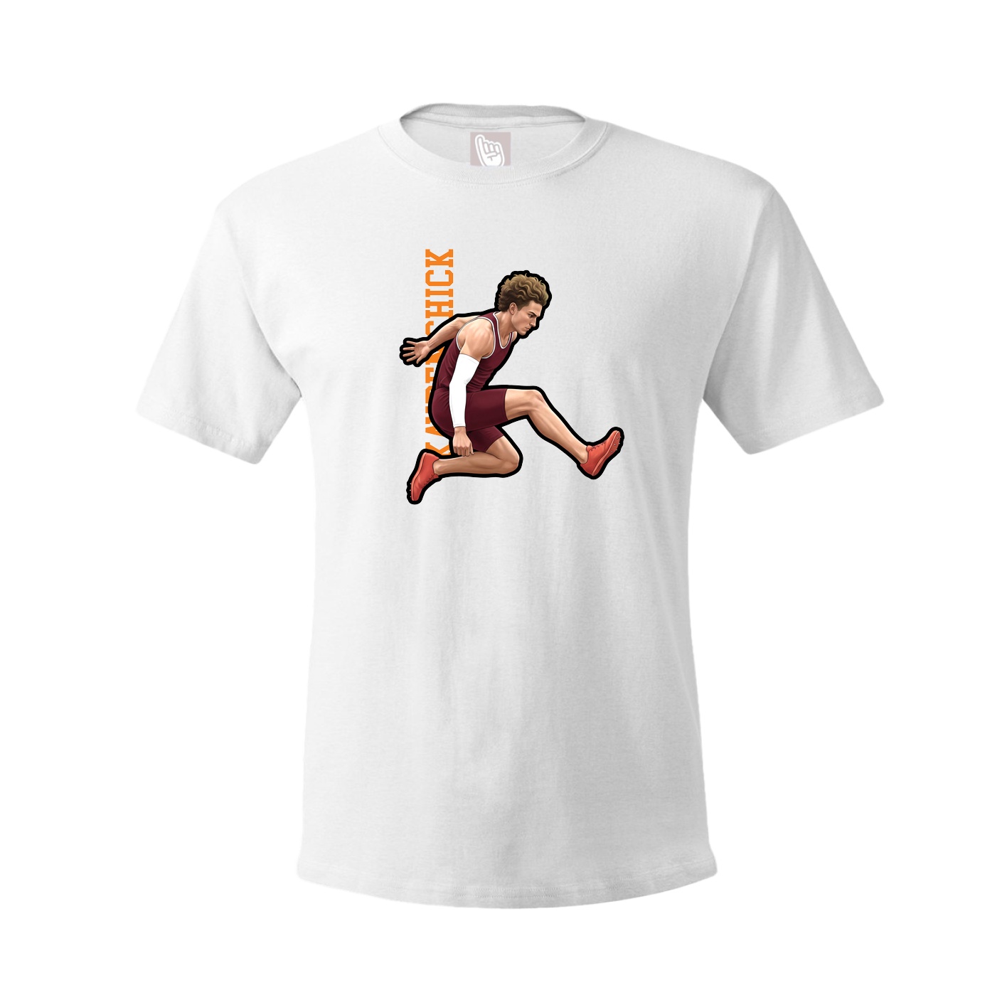 Tee — Name Vertical in White