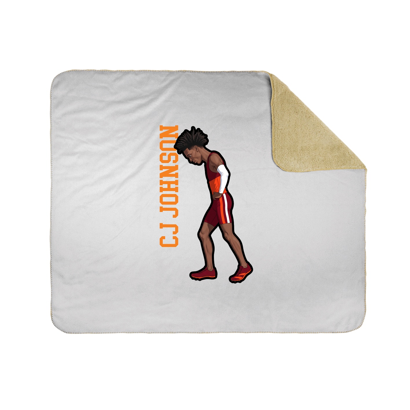 Throw Blanket — Name Vertical in White