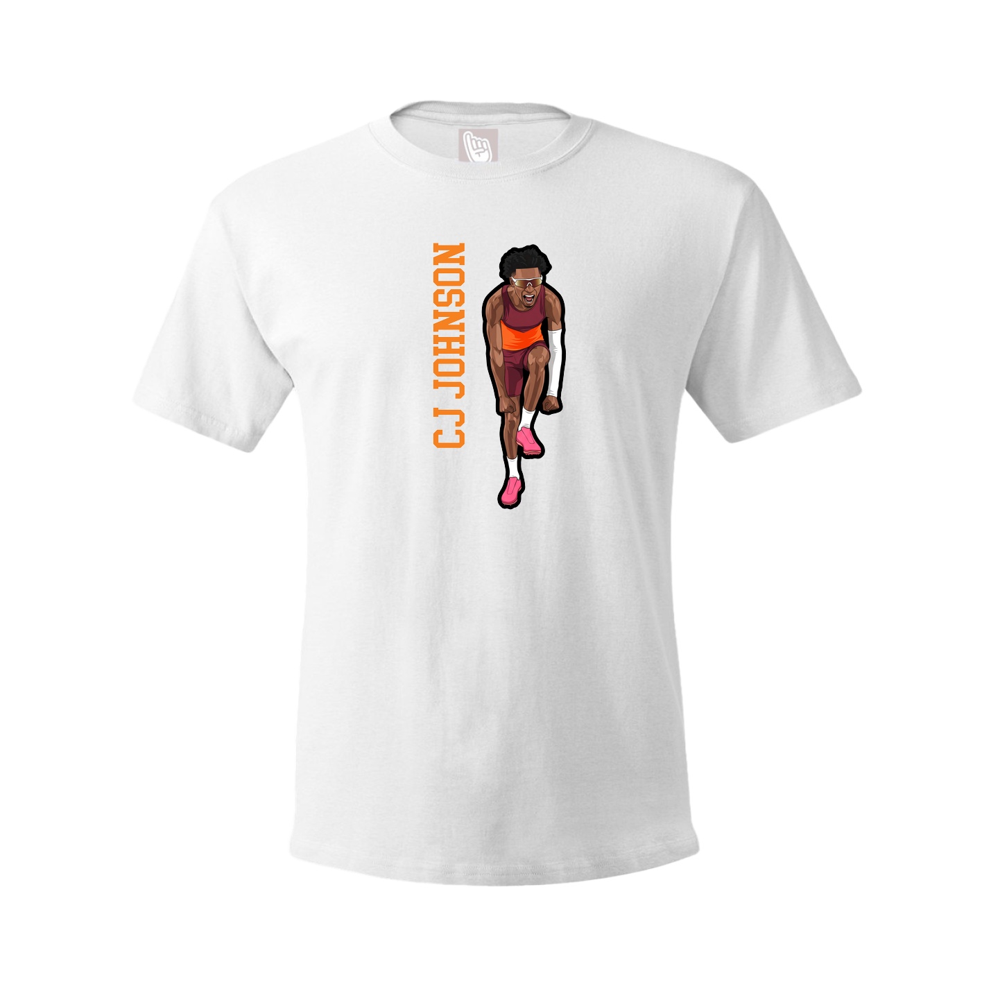 Tee — Name Vertical in White