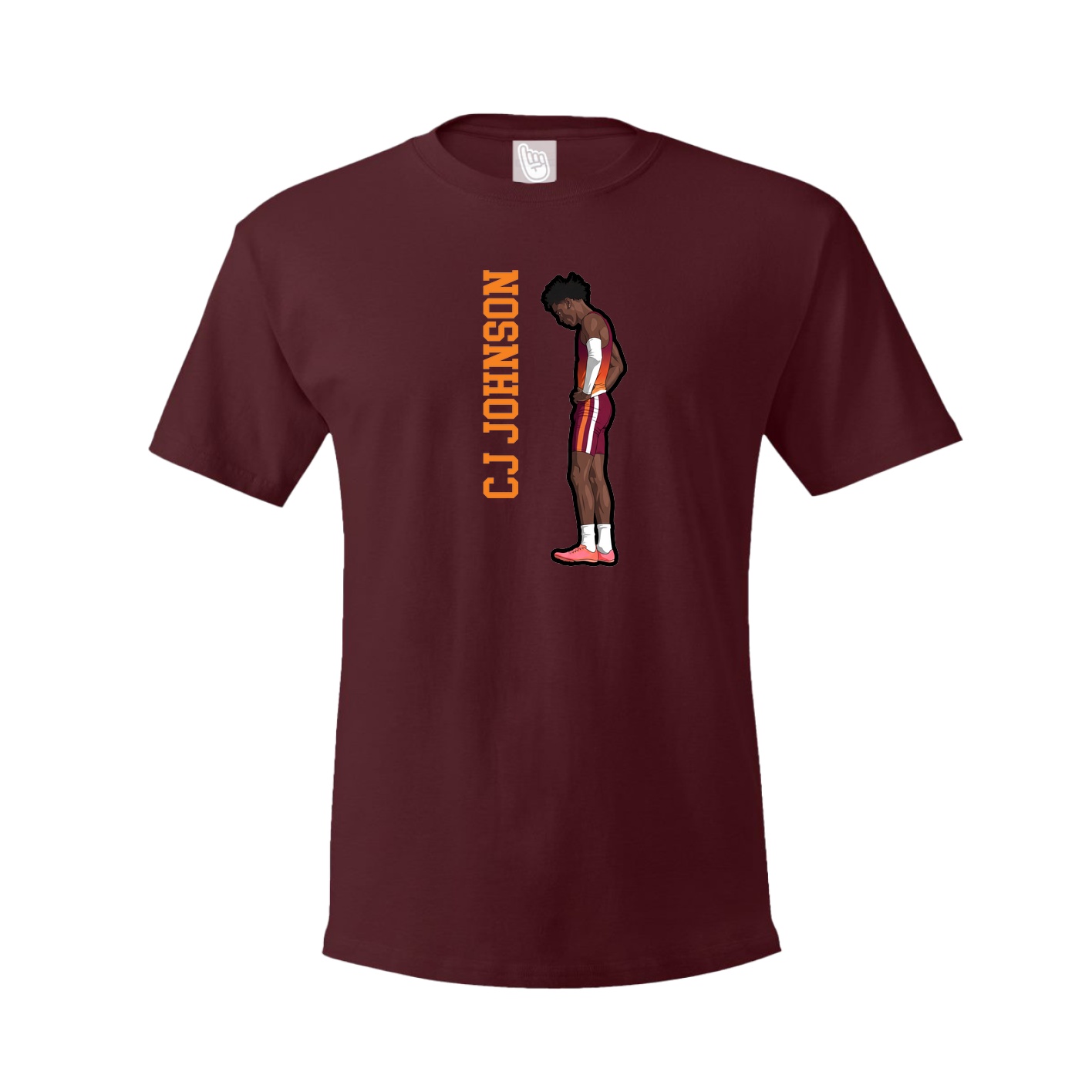 Youth Tee — Name Vertical in Maroon