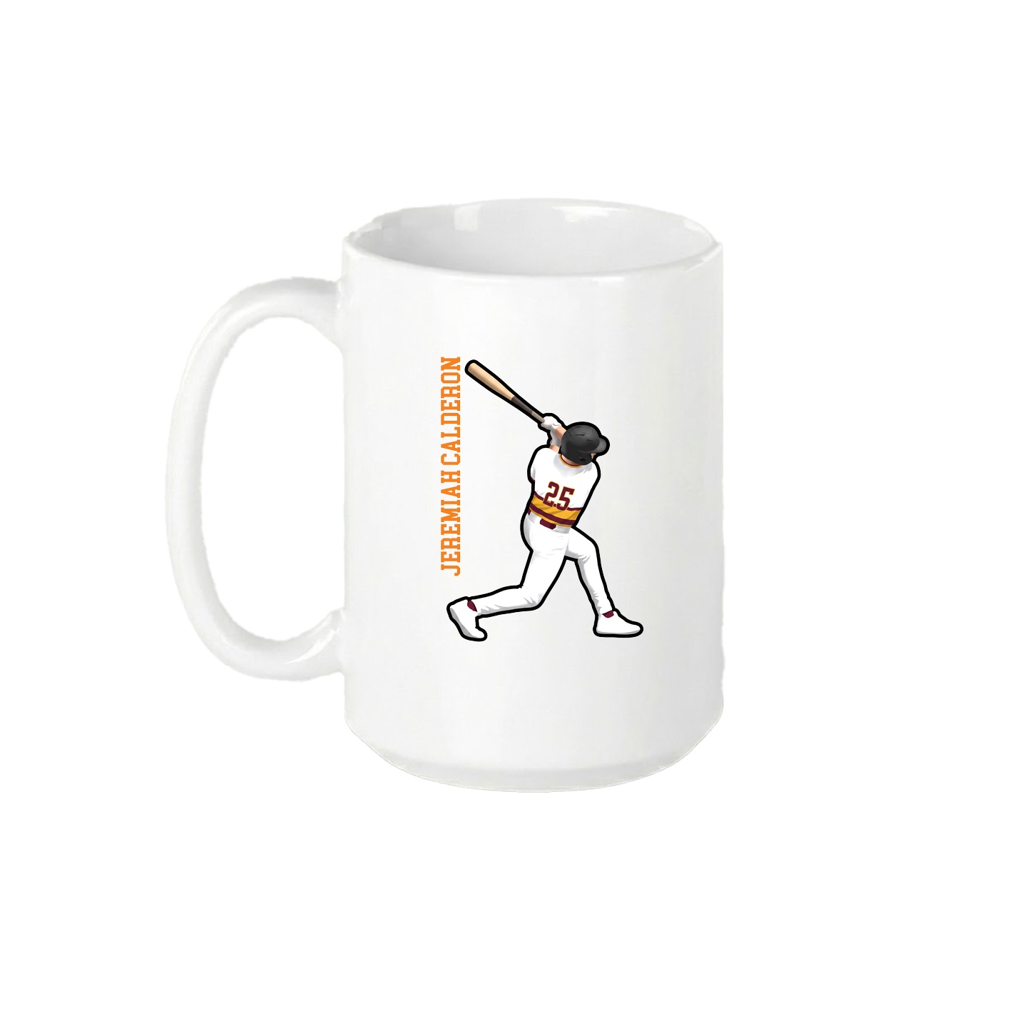 15oz Coffee Mug — Name Vertical in White