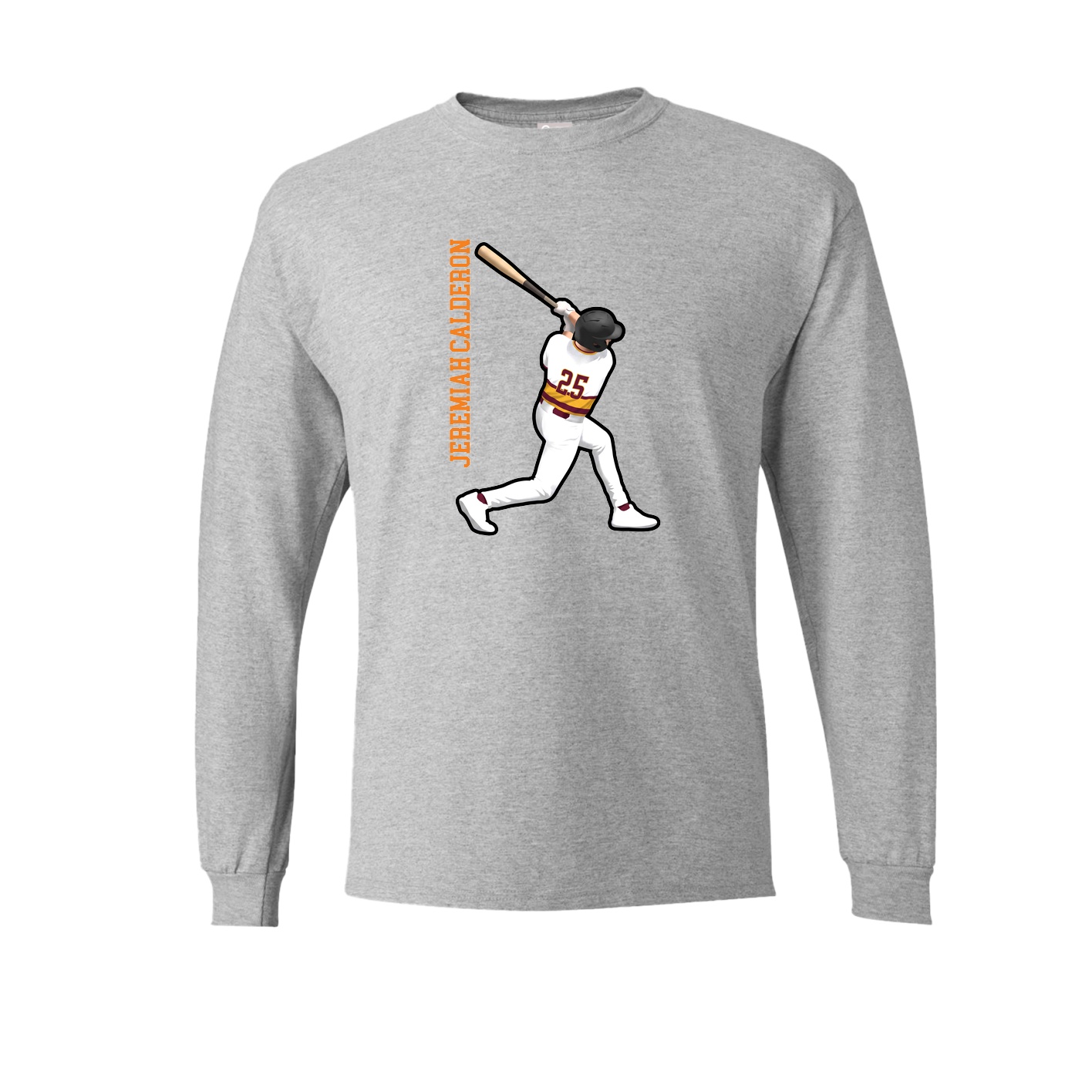Long Sleeve Tee — Name Vertical in Grey