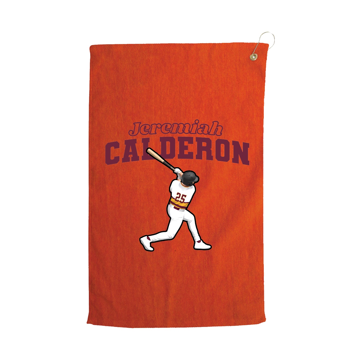 Golf Towel — Name Arch in Orange