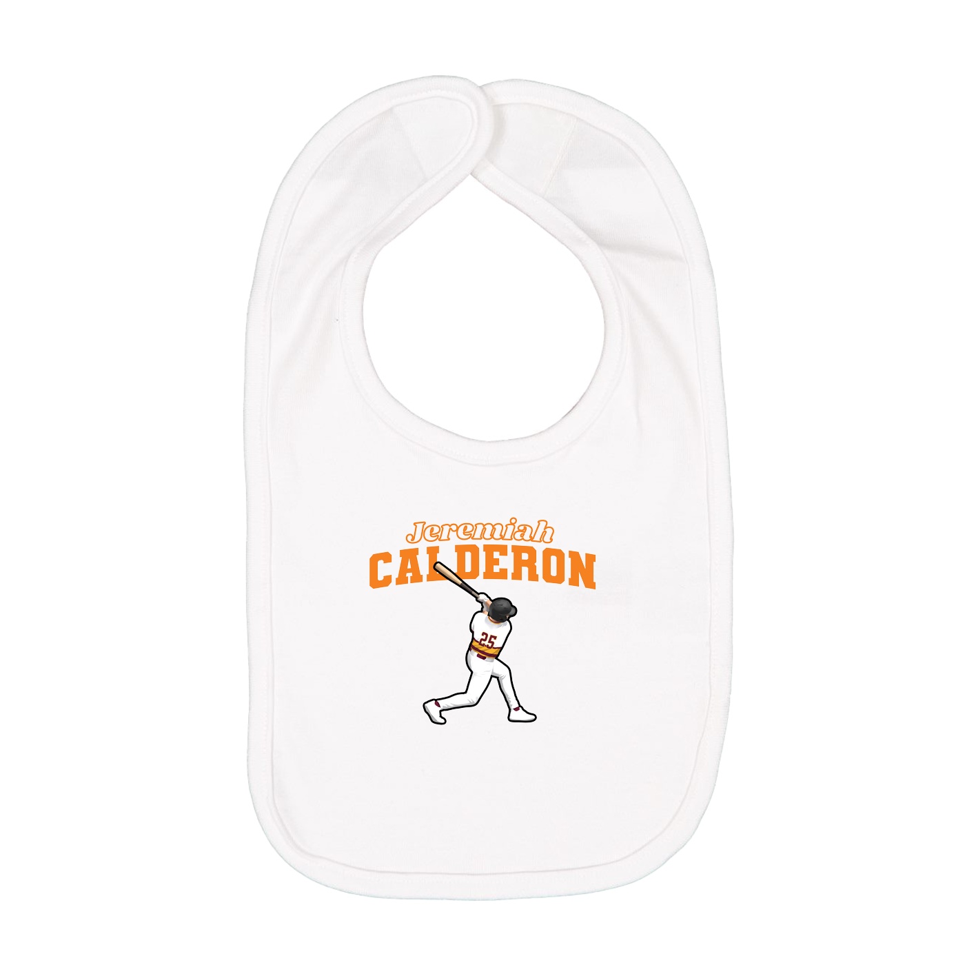 Infant Bib — Name Arch in White