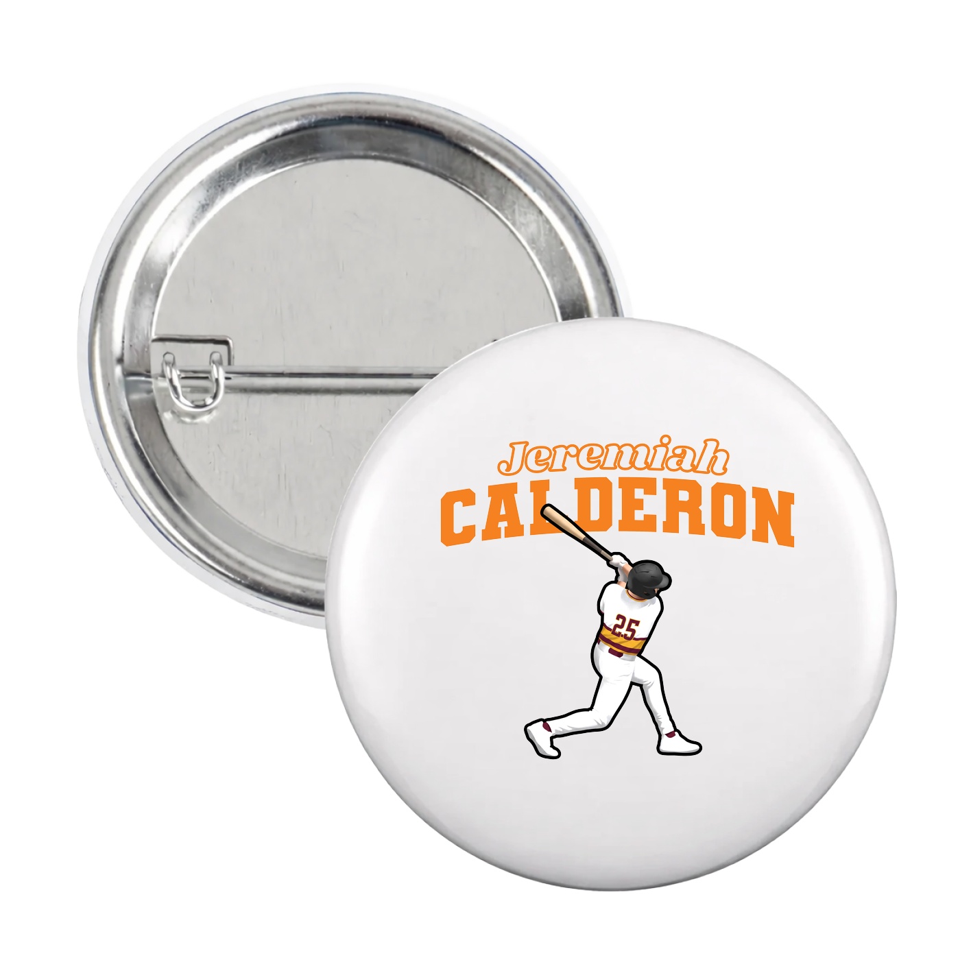 Game Day Button — Name Arch in White