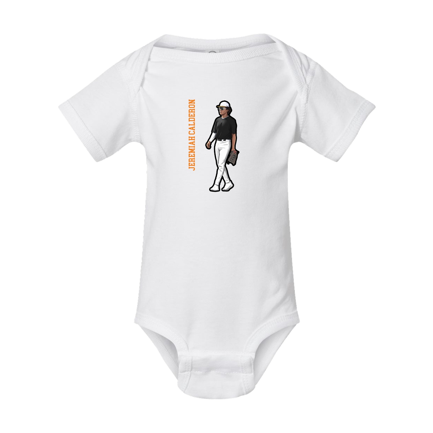 Baby Onesie — Name Vertical in White