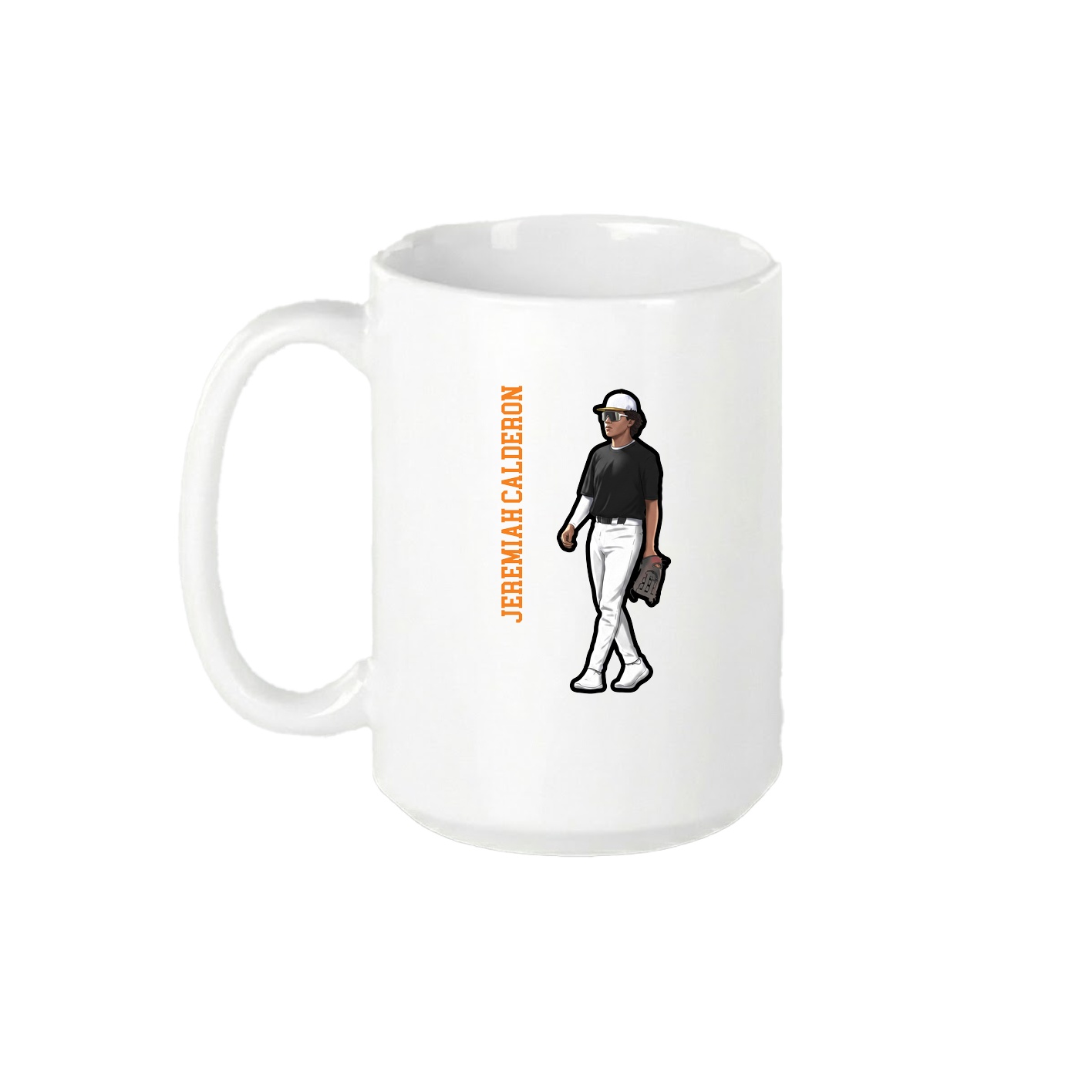 15oz Coffee Mug — Name Vertical in White