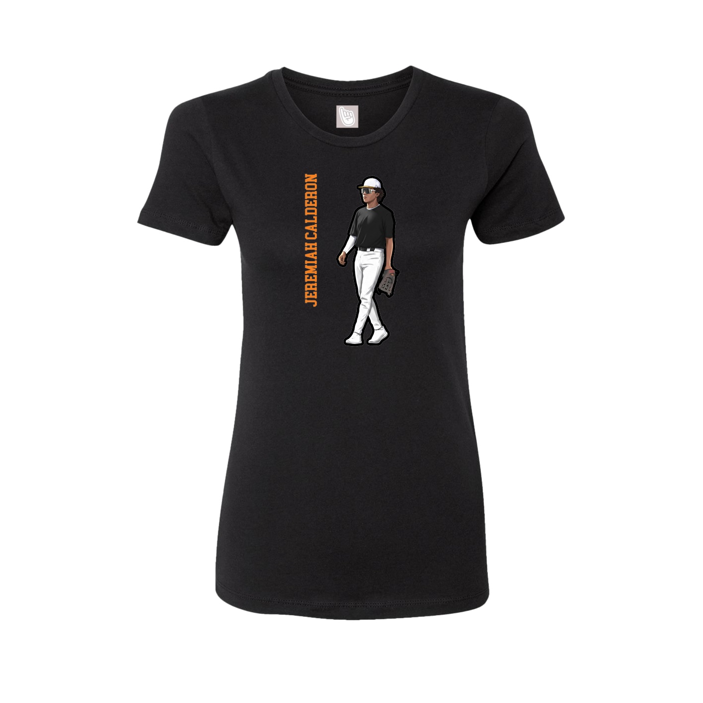Fitted Women's Tee — Name Vertical in Black
