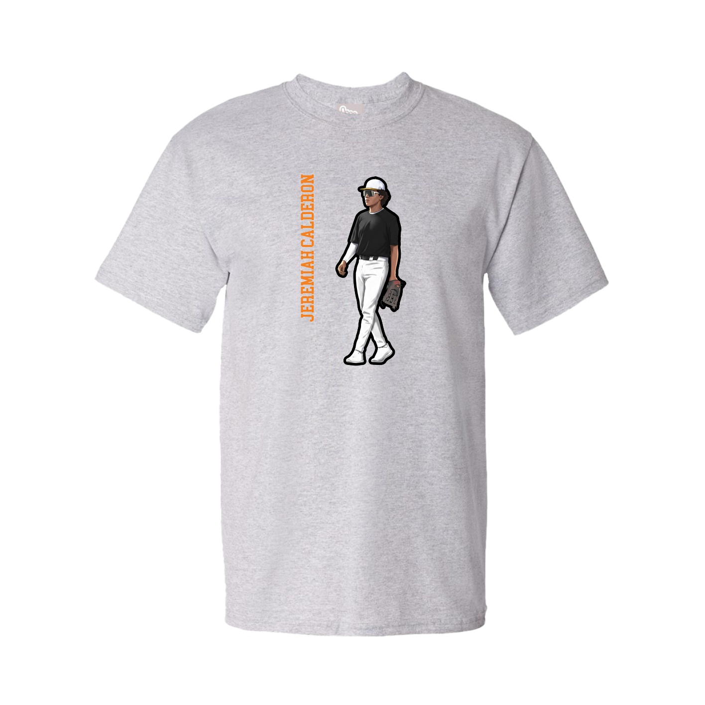 Youth Tee — Name Vertical in Grey