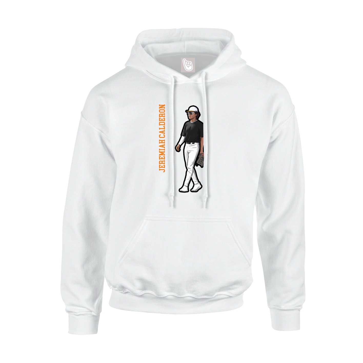 Hoodie — Name Vertical in White