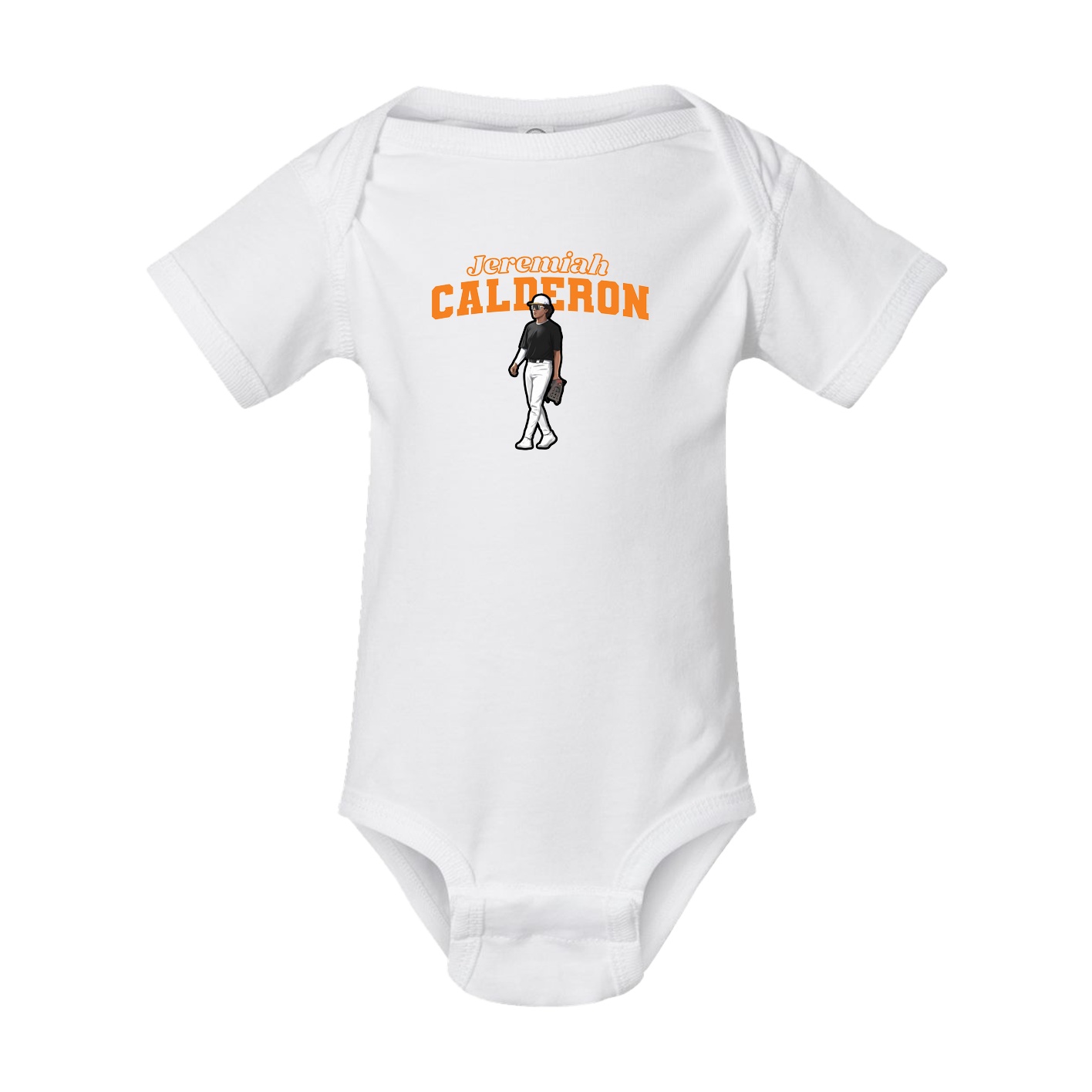 Baby Onesie — Name Arch in White