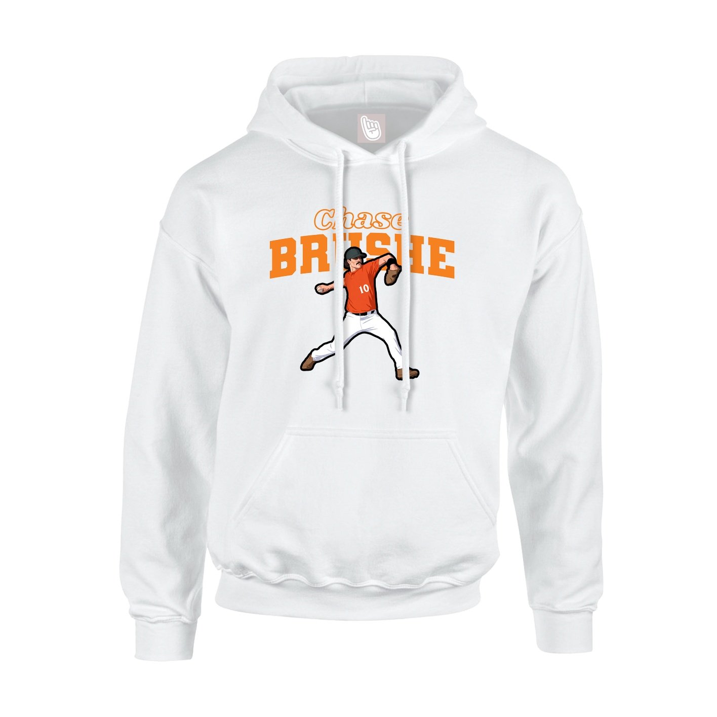 Youth Hoodie — Name Arch in White