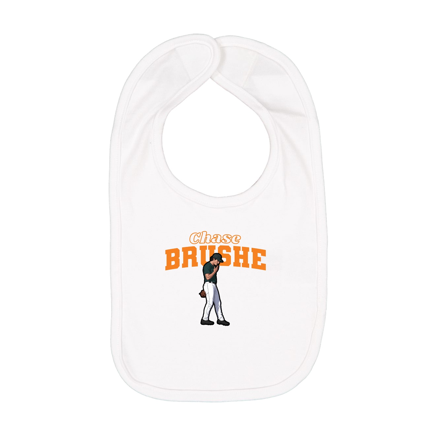 Infant Bib — Name Arch in White