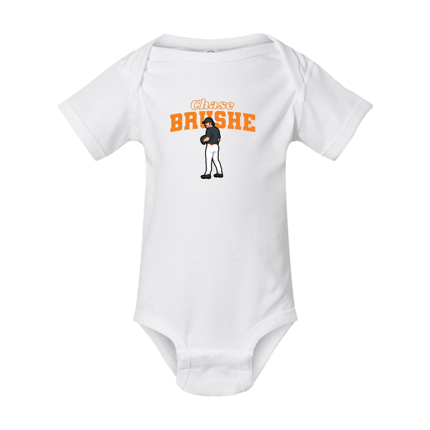 Baby Onesie — Name Arch in White