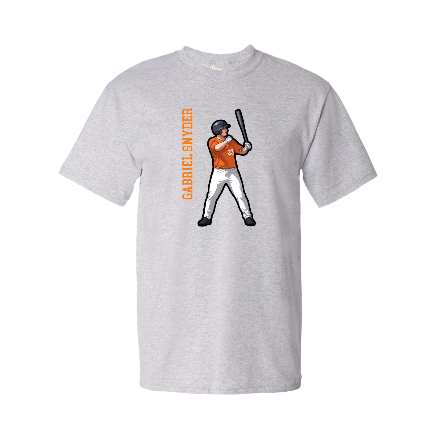 Youth Tee — Name Vertical in Grey