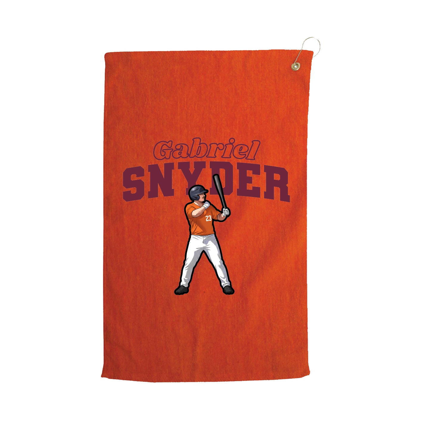 Golf Towel — Name Arch in Orange