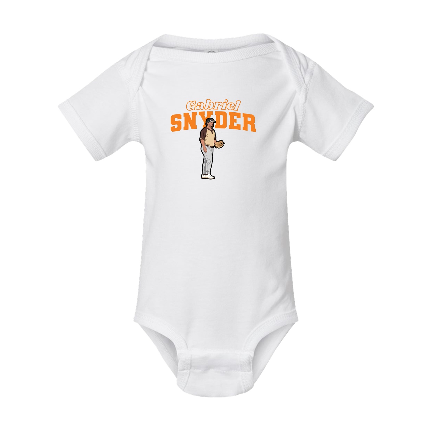 Baby Onesie — Name Arch in White